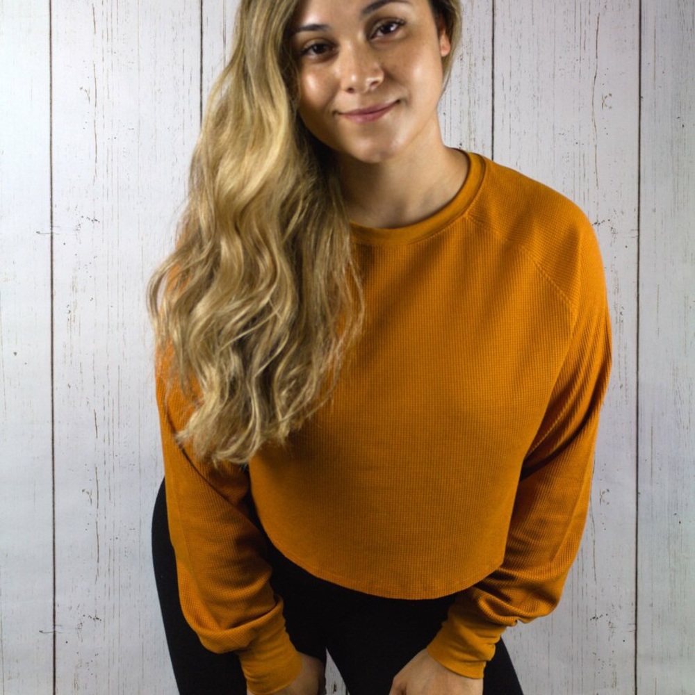 Cropped Thermal Top - Cinnamon